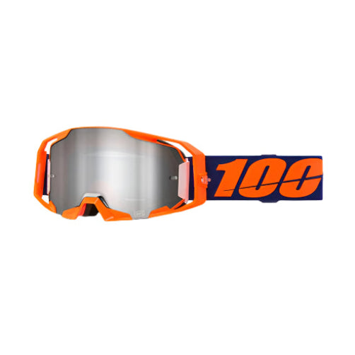 100% ARmatic MX & MTB Goggle neon orange with silver mirror lens