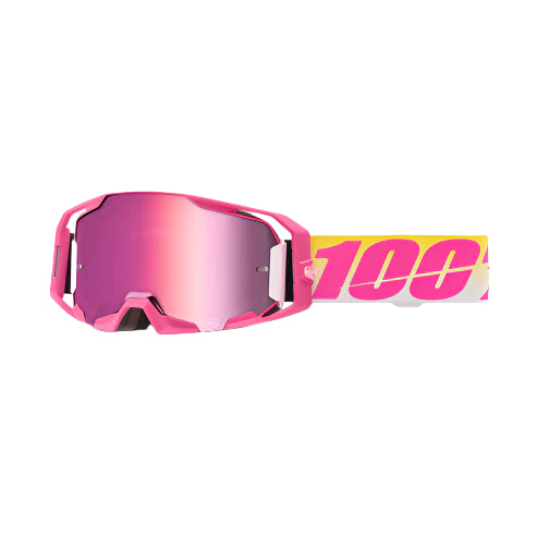 100% ARmatic MX & MTB Goggle Sellars with pink mirror lens