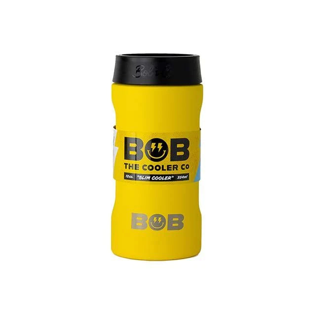 Yellow 12oz Slim "Bob's Chillin" Can Cooler
