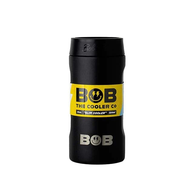 Black 12oz Slim "Bob's Chillin" Can Cooler