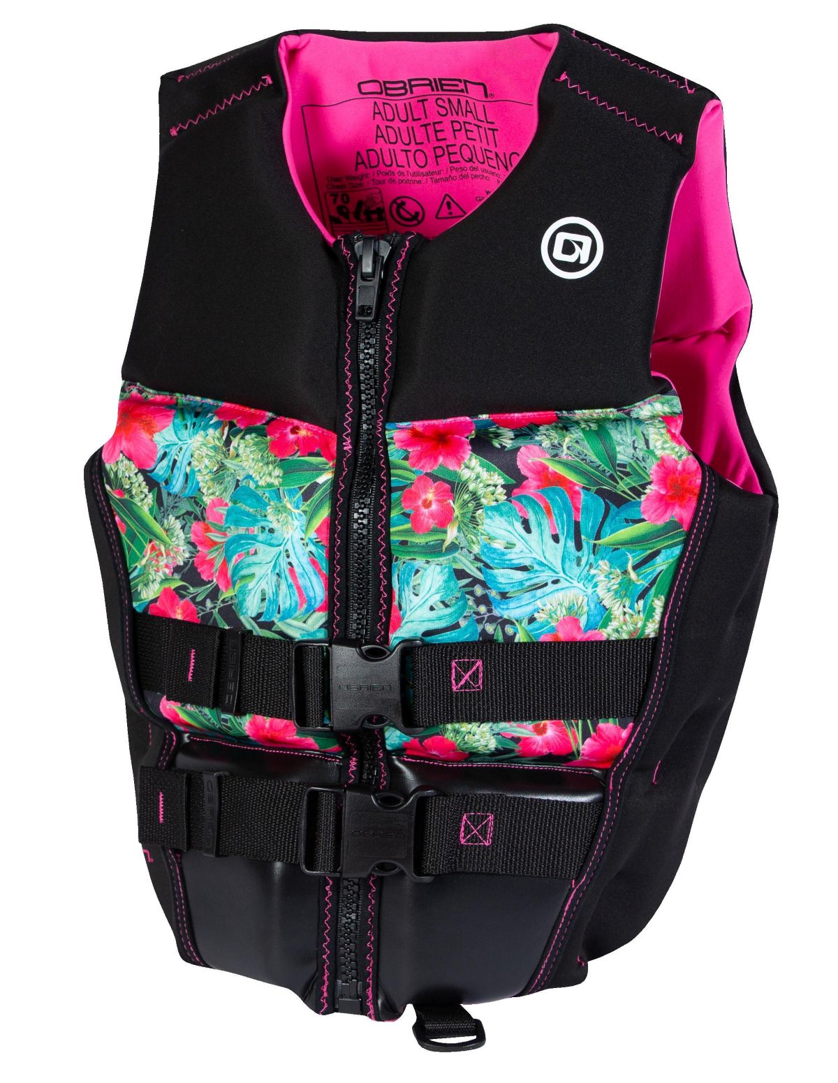 Pink/Floral O'Brien Ladies Flex V-Back Life Jacket