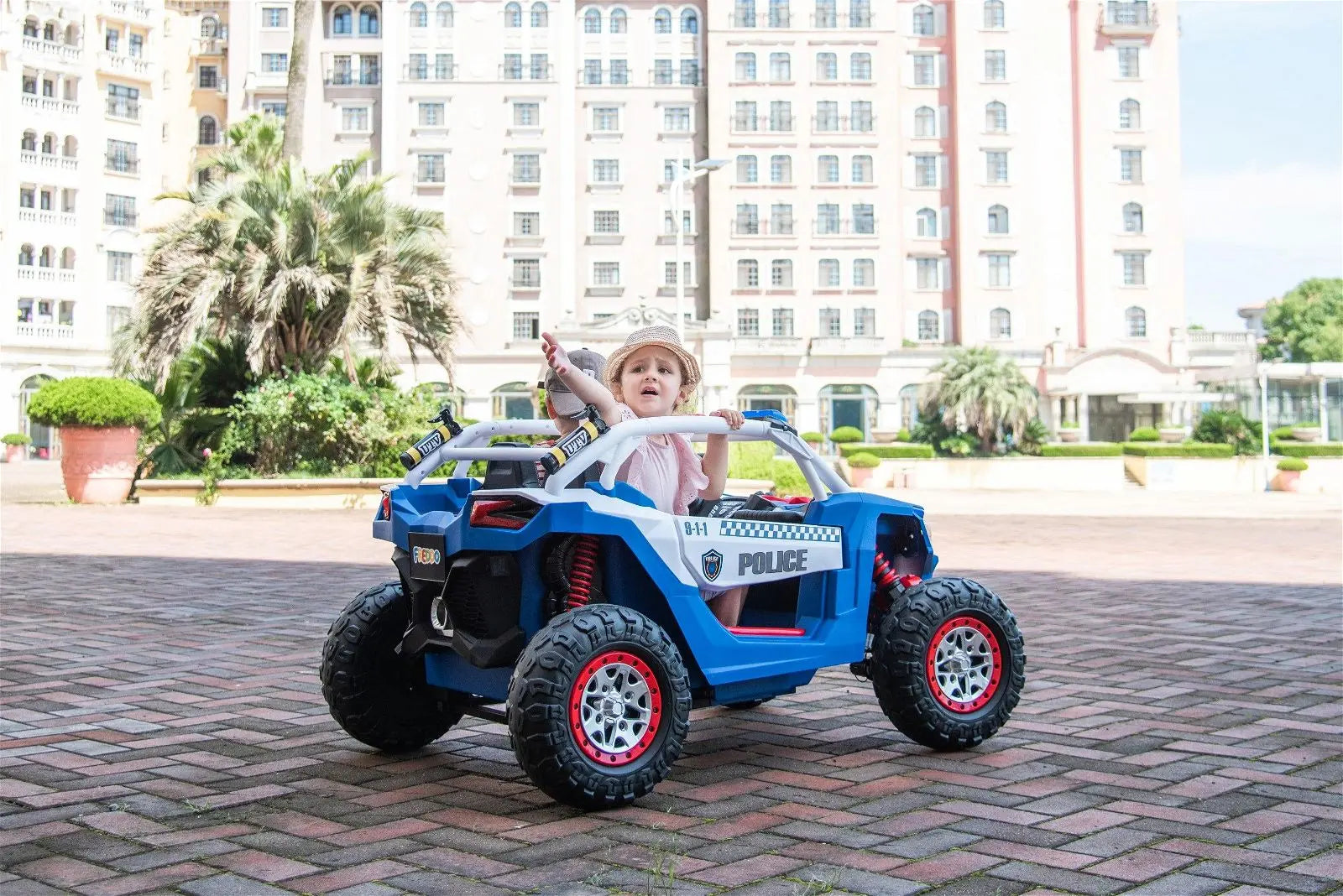 24V 4x4 Freddo Storm Police UTV 2-Seater for Kids with Lights & Sirens for Action-Packed Adventures