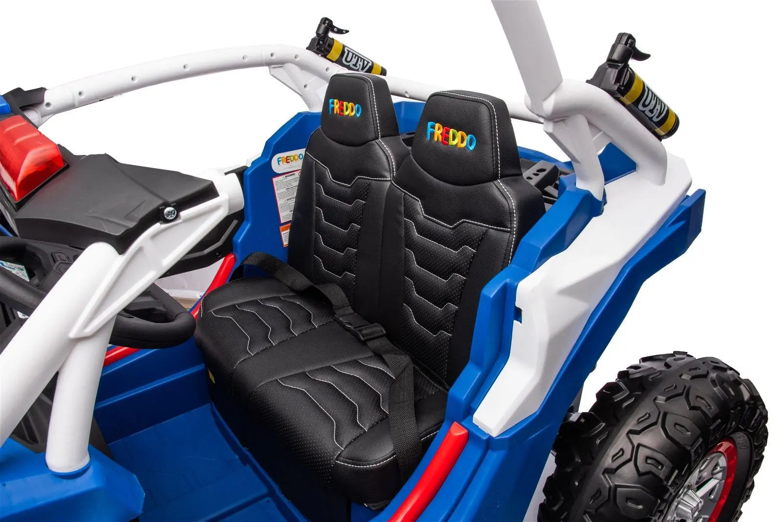 24V 4x4 Freddo Storm Police UTV 2-Seater for Kids with Lights & Sirens for Action-Packed Adventures