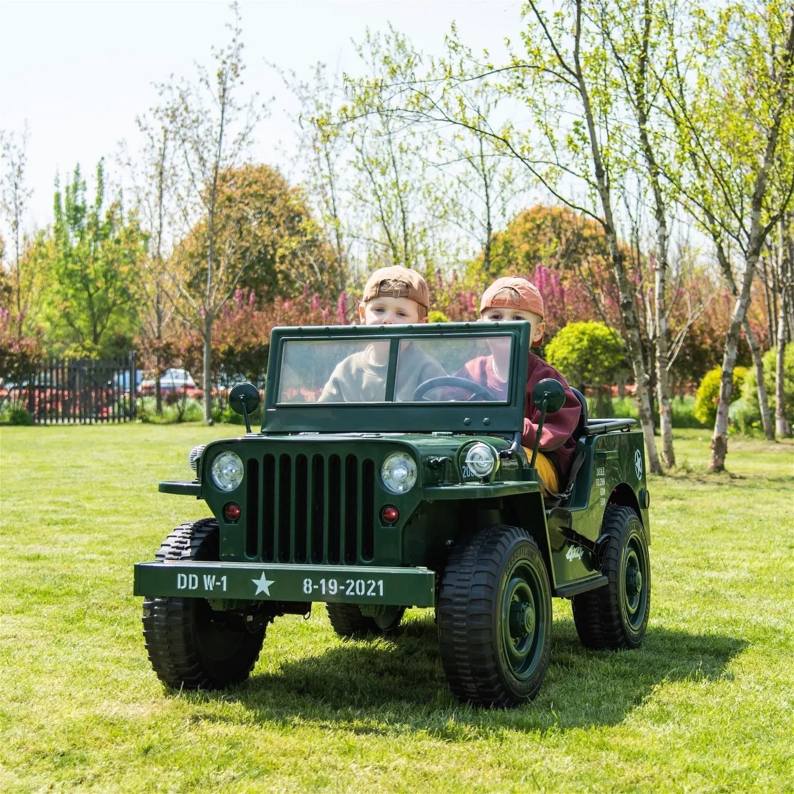 24V Military Willy Truck 3 Seater Electric Ride on