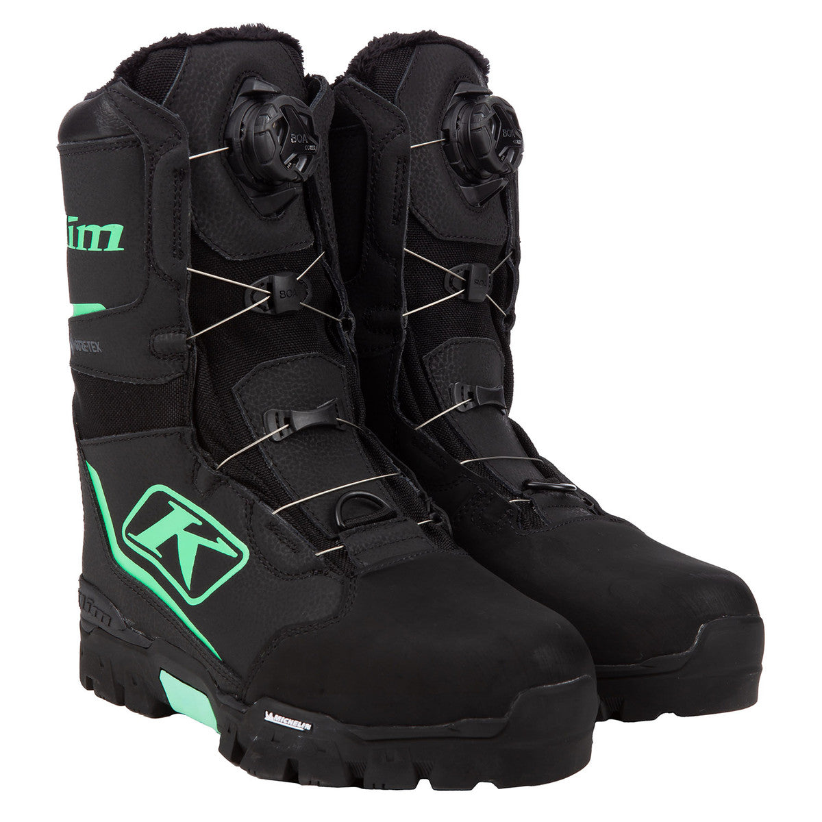 Klim Women's Aurora GTX BOA Snowmobile Boots in Black - Wintermint