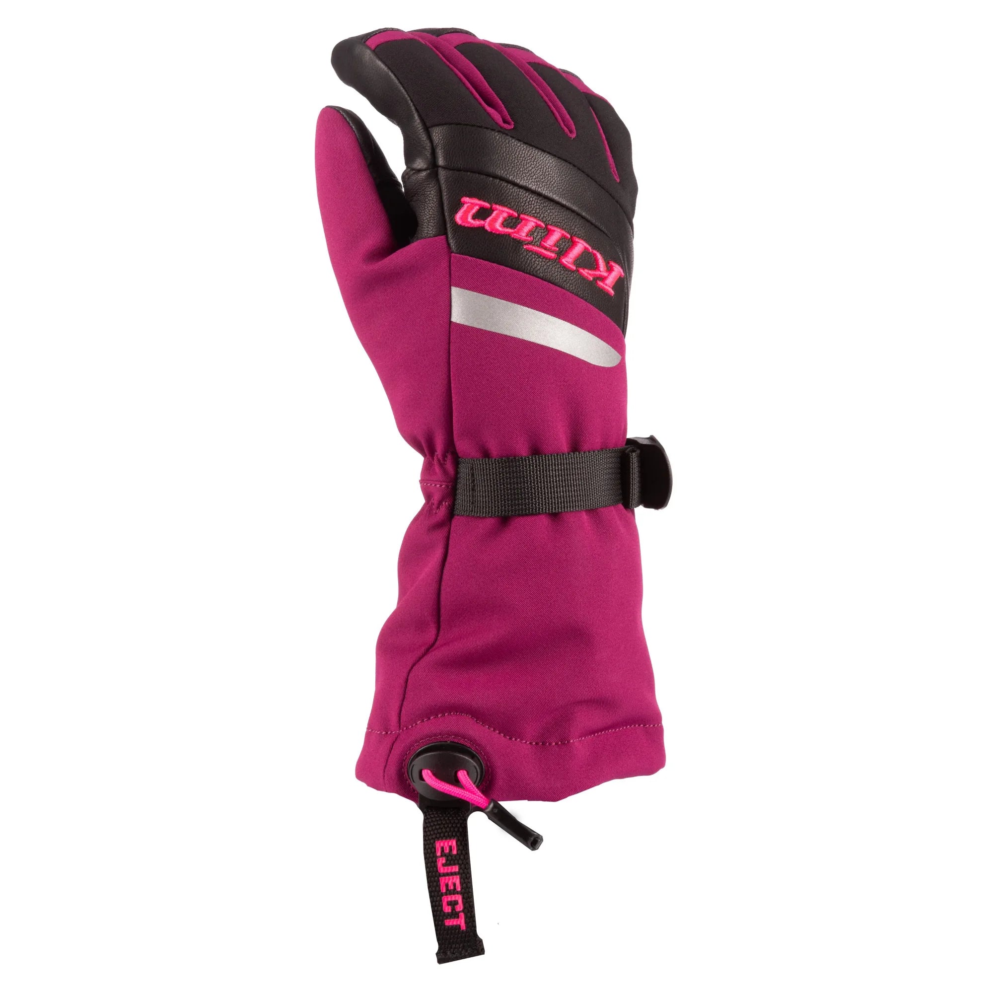 magenta purple pink glo Klim Women's Radiate Gauntlet Snowmobile Gloves