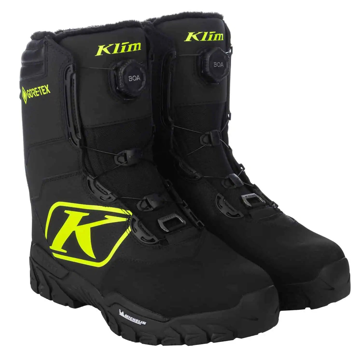 Black - Hi-Vis Klim Force GTX BOA Snowmobile Boot