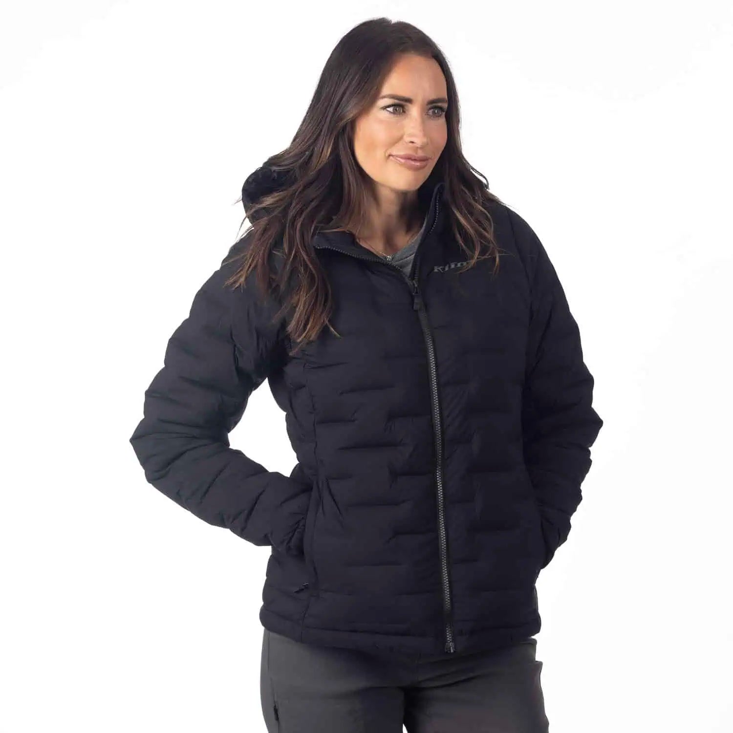 Klim Luna Stretch Down Hooded Jacket in black
