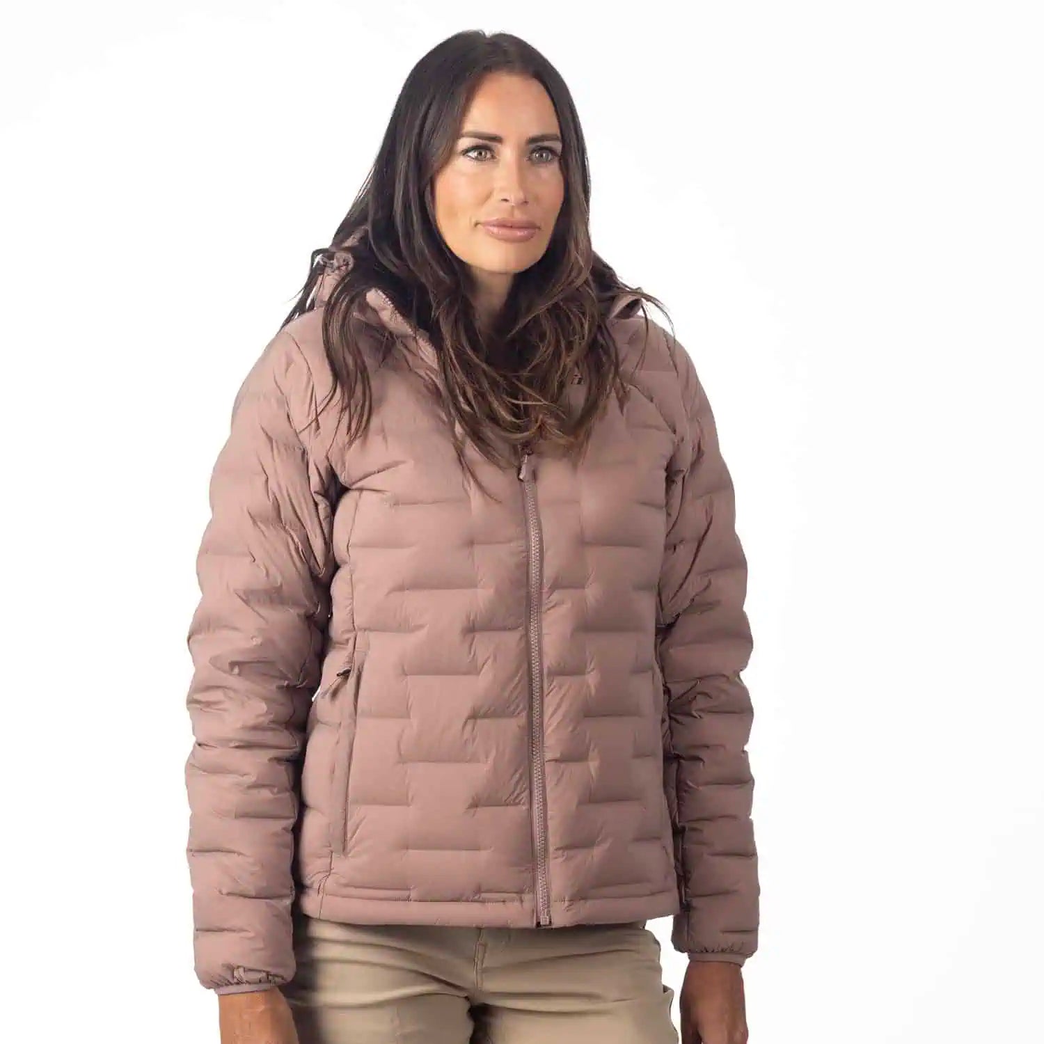 twilight mauve Klim Luna Stretch Down Hooded Jacket