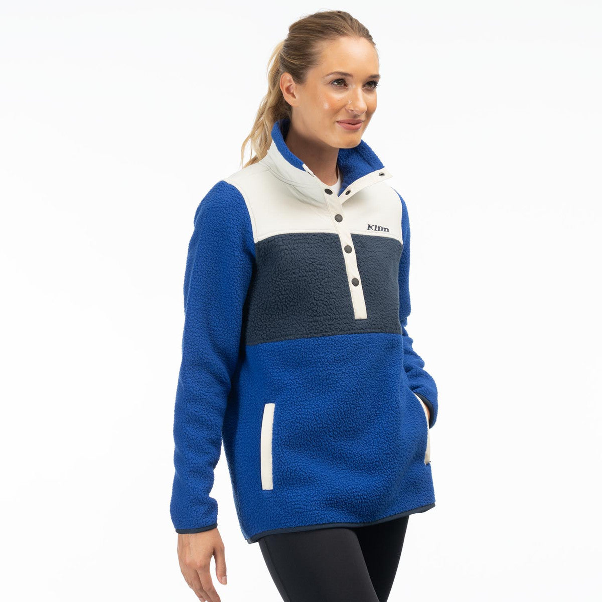 Klim Women's High Pile Mountain Fleece Pullover in blue