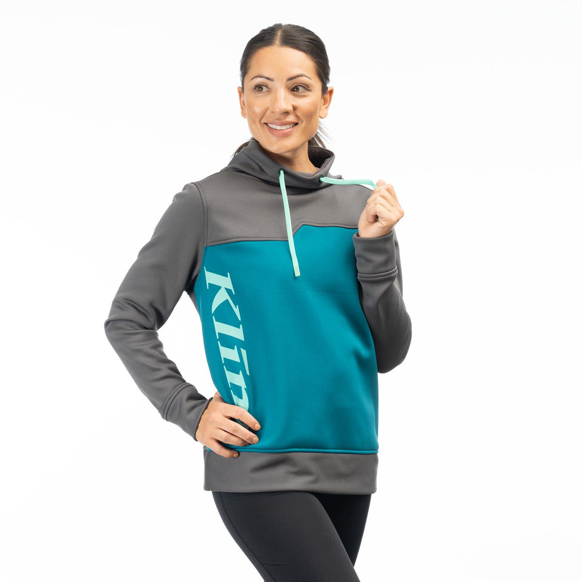 Klim Women's Accelerate Pullover in Asphalt - Deep Lagoon
