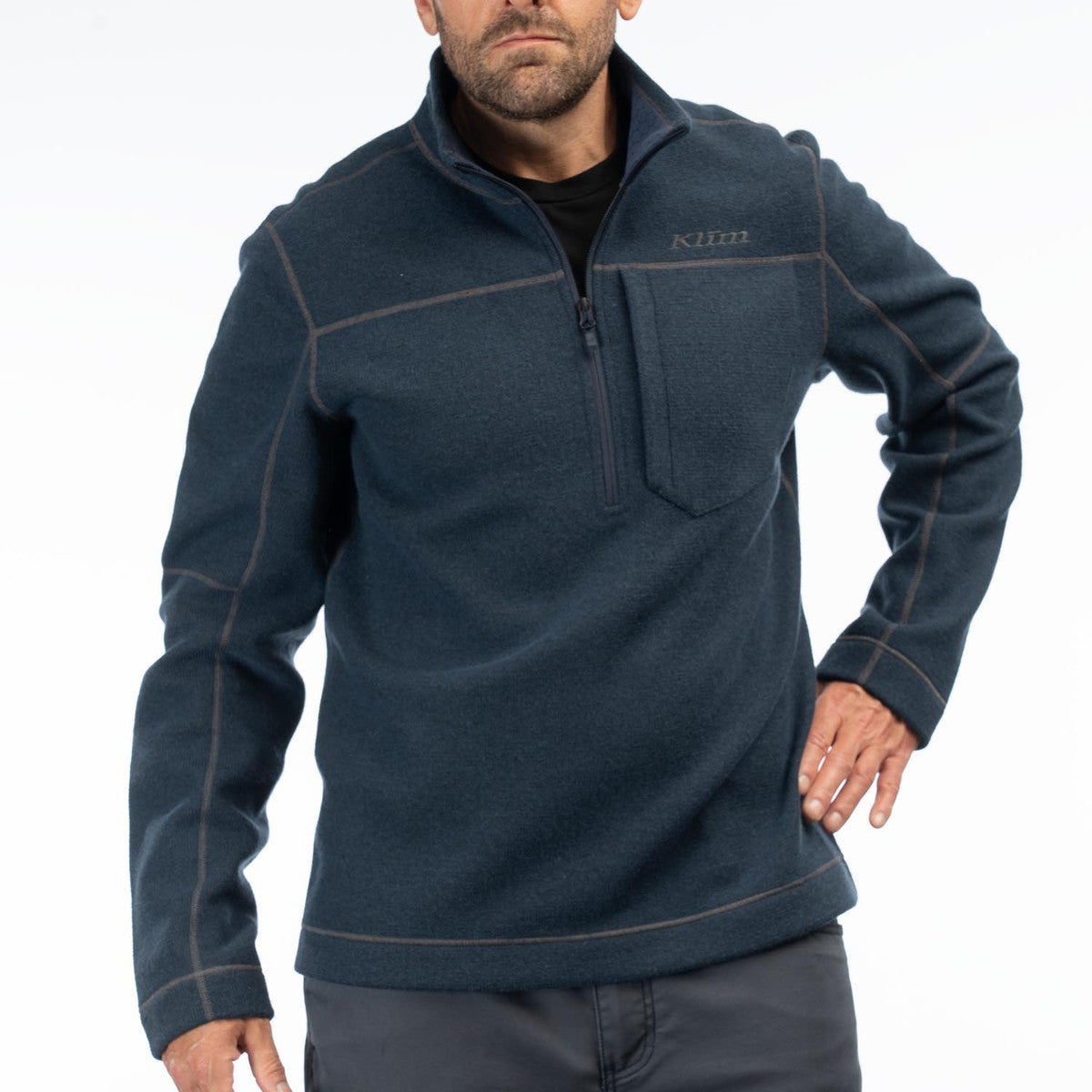 Klim Bighorn Canyon Wool Fleece 1/4 Zip blue