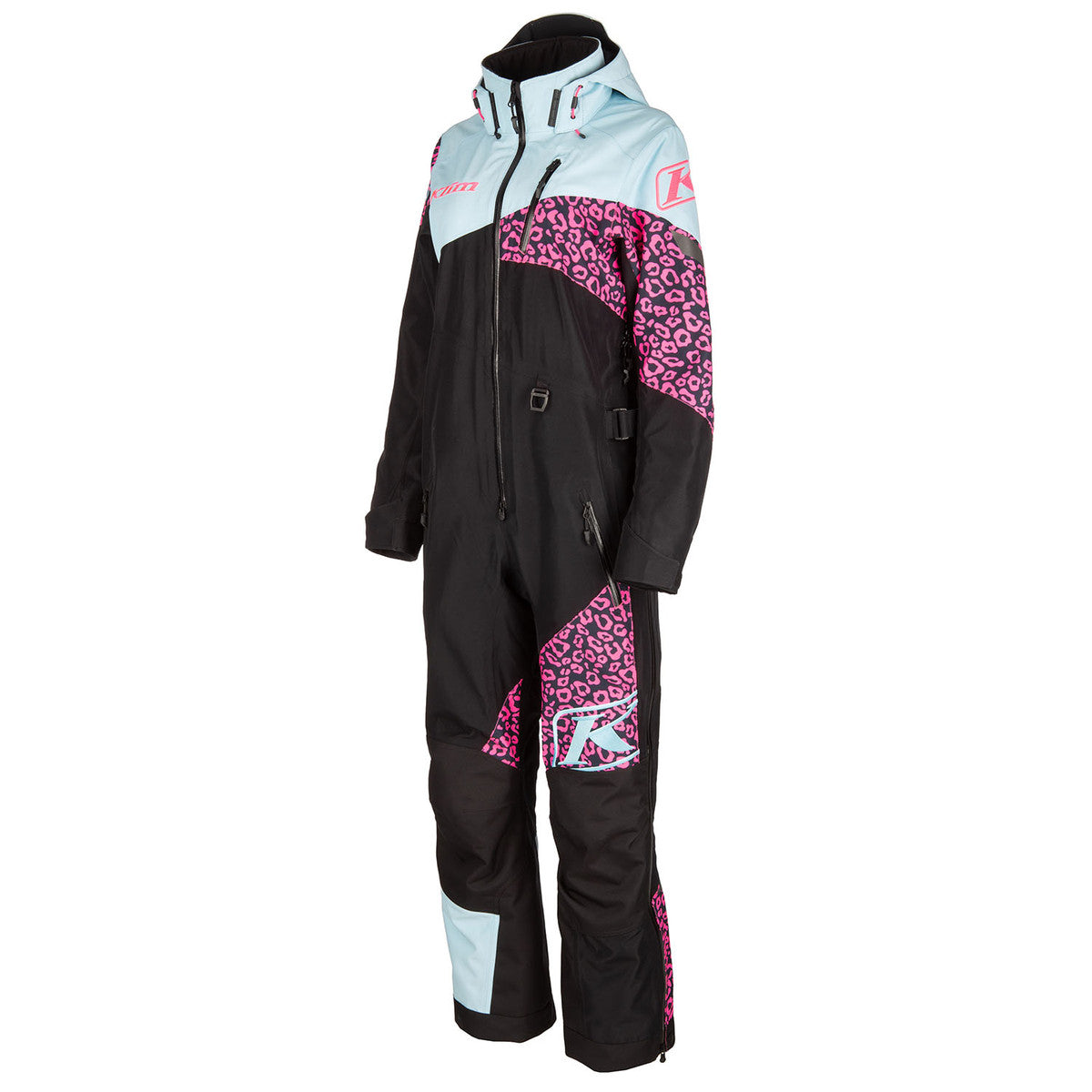 Klim Women's Shredsa One-Piece Monosuit in Crystal Blue - Knockout Pink