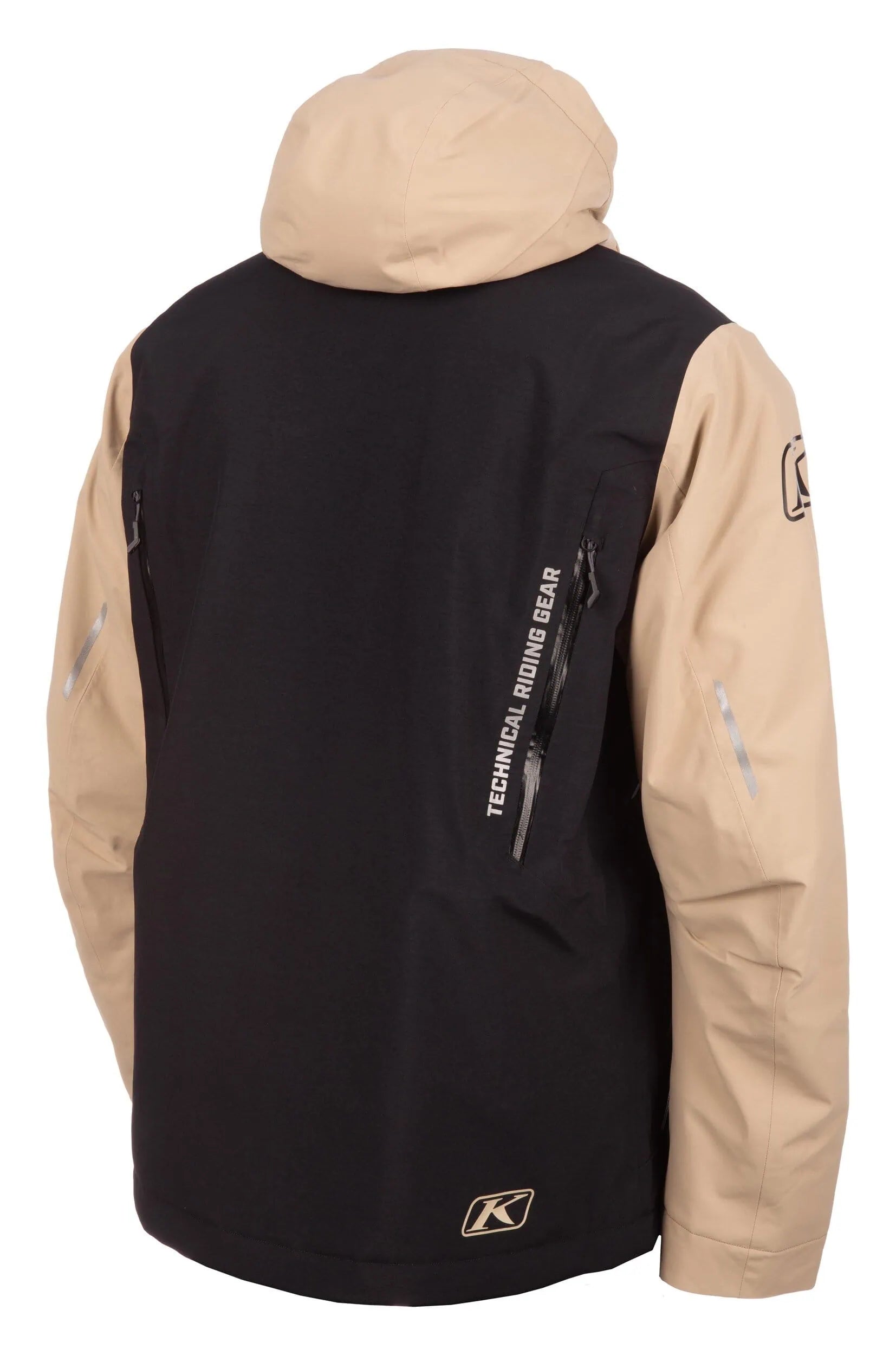 back of Klim Element Jacket in Black - Montana Tan