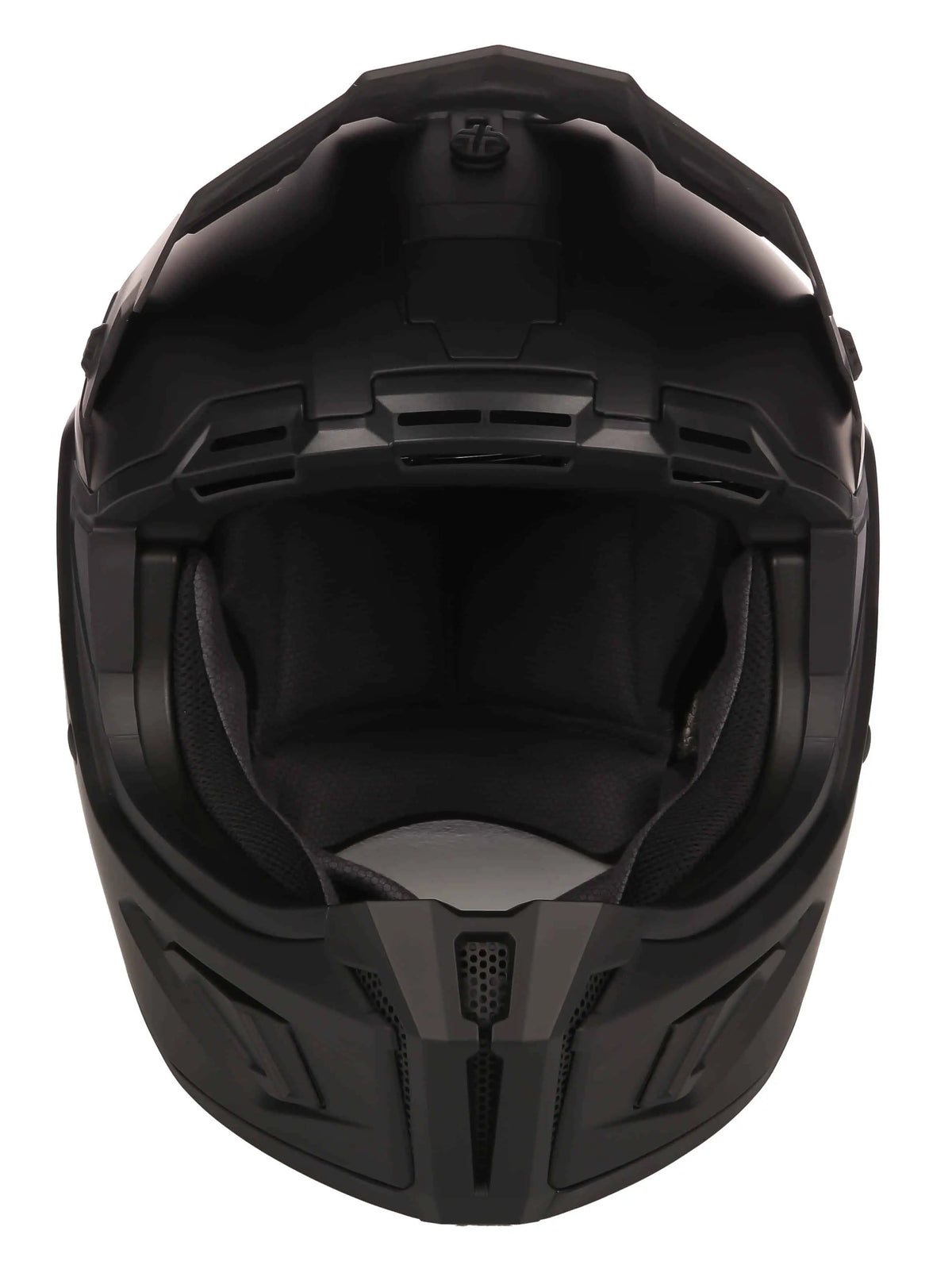 solid matte black Klim T1 Freeride ECE Youth Snowmobile Helmet