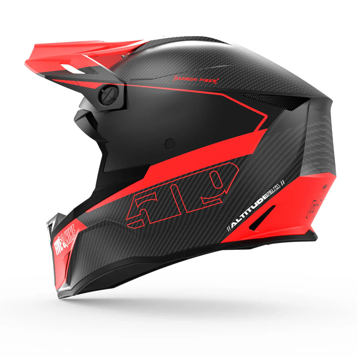509 Altitude 2.0 Carbon Fiber Snowmobile Helmet - Racing Red