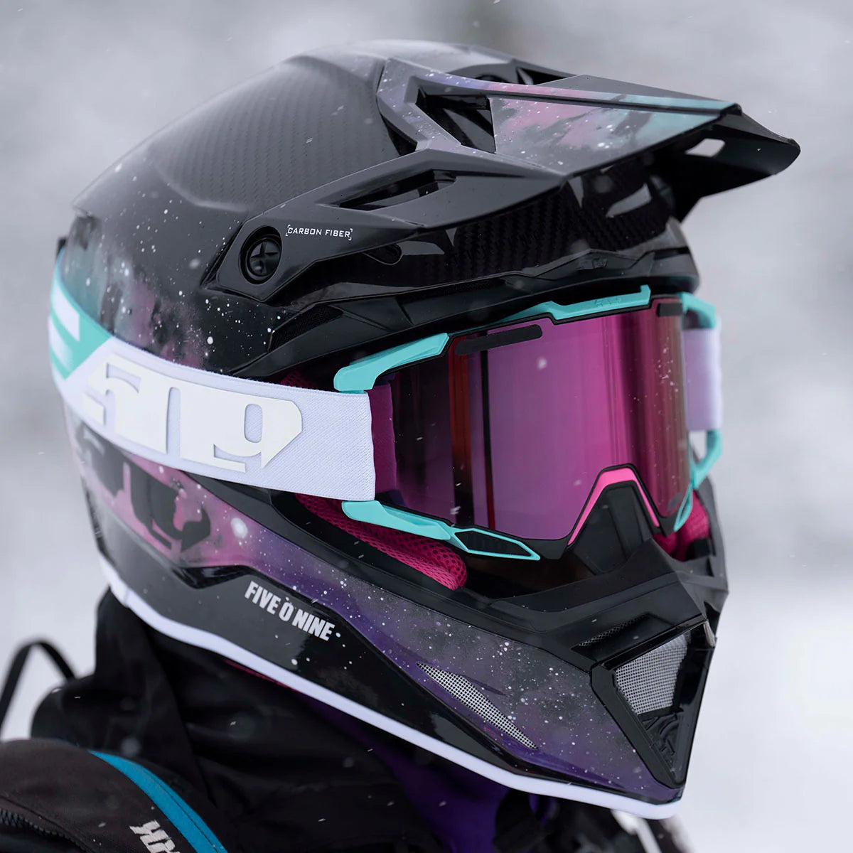 509 Altitude 2.0 Carbon Fiber Snowmobile Helmet - Galaxy