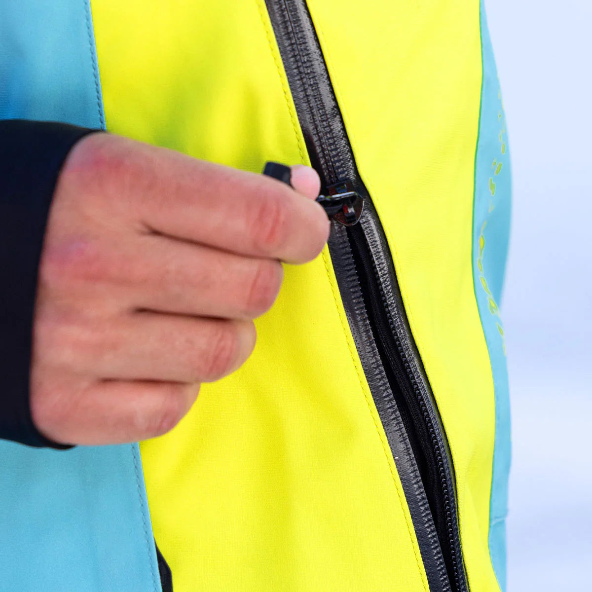 YKK zippers on the 509 Evolve Snowmobile Monosuit Shell