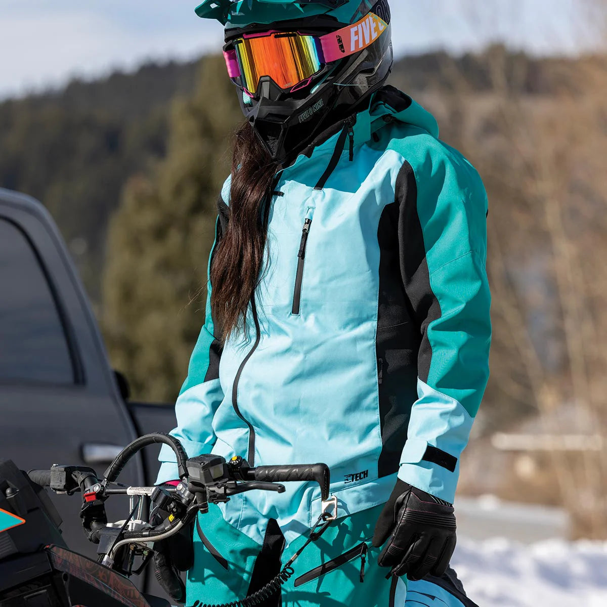 509 Women's Allied Insulated Snowmobile Monosuit on model