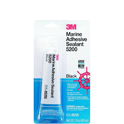 3M Marine Polyurethane Sealant Black 3 oz Cartridge