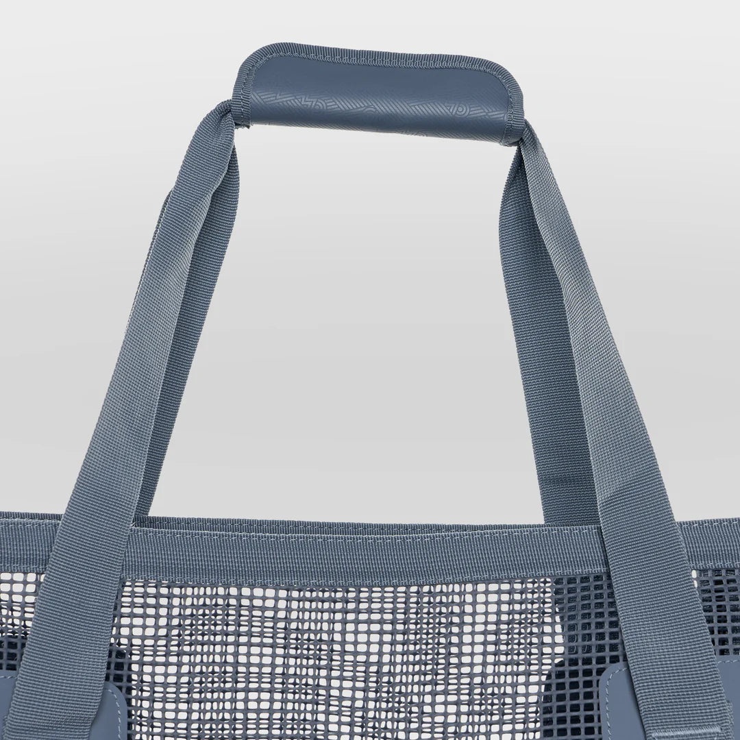 handle detail of the steel blue Mission Cassi Gear Tote - Heavy-Duty Boat and Beach Bag