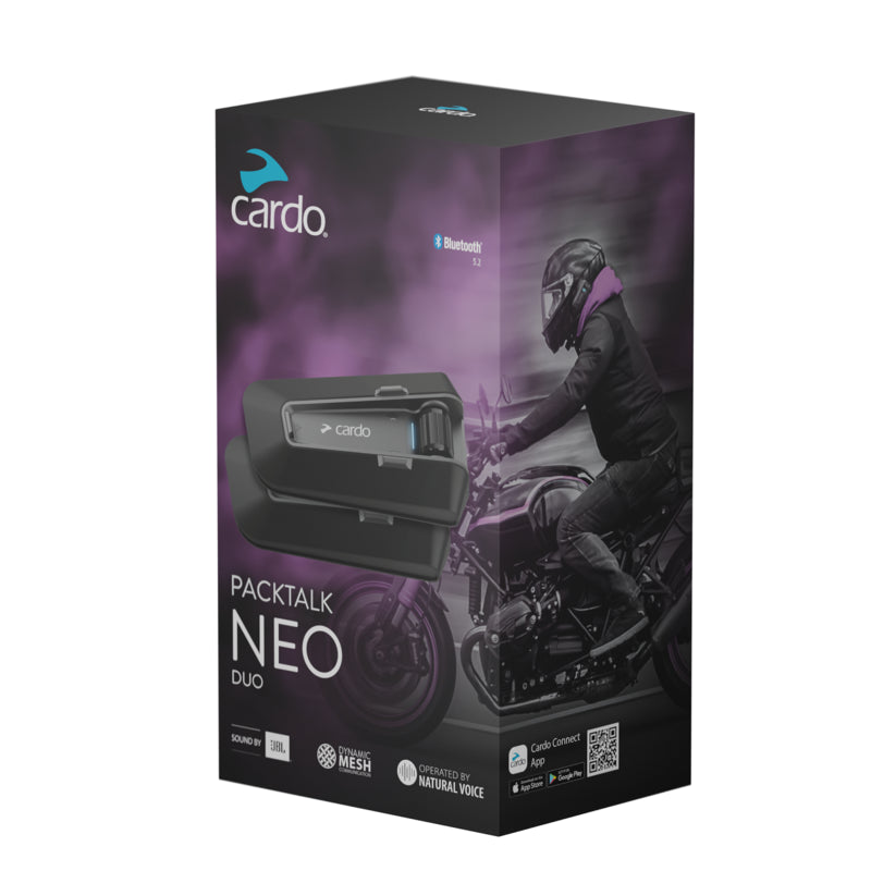 Cardo Packtalk Neo Duo Bluetooth Communicator - Martin Motor Sports Cardo Packtalk Neo Duo Bluetooth Communicator - Martin Motor Sports