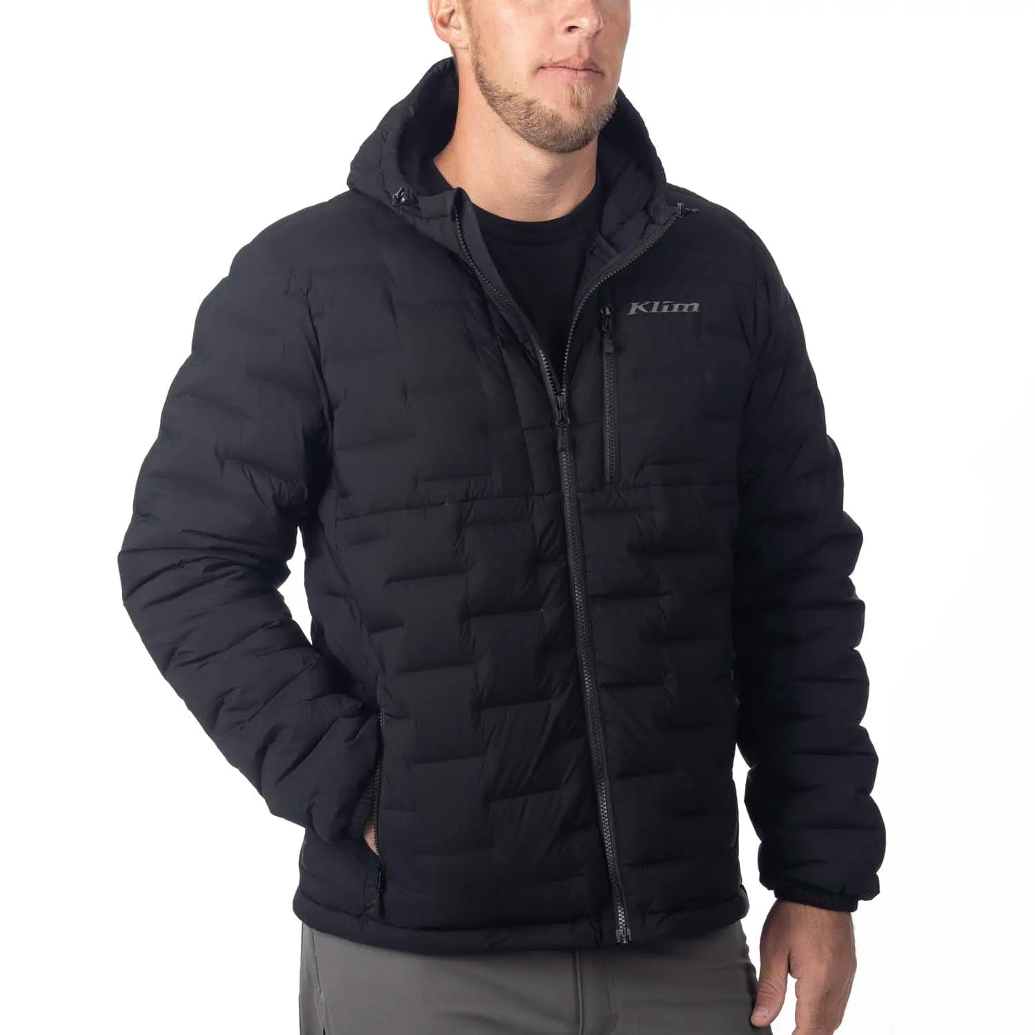"Black" Klim Boulder Stretch Down Hooded Jacket