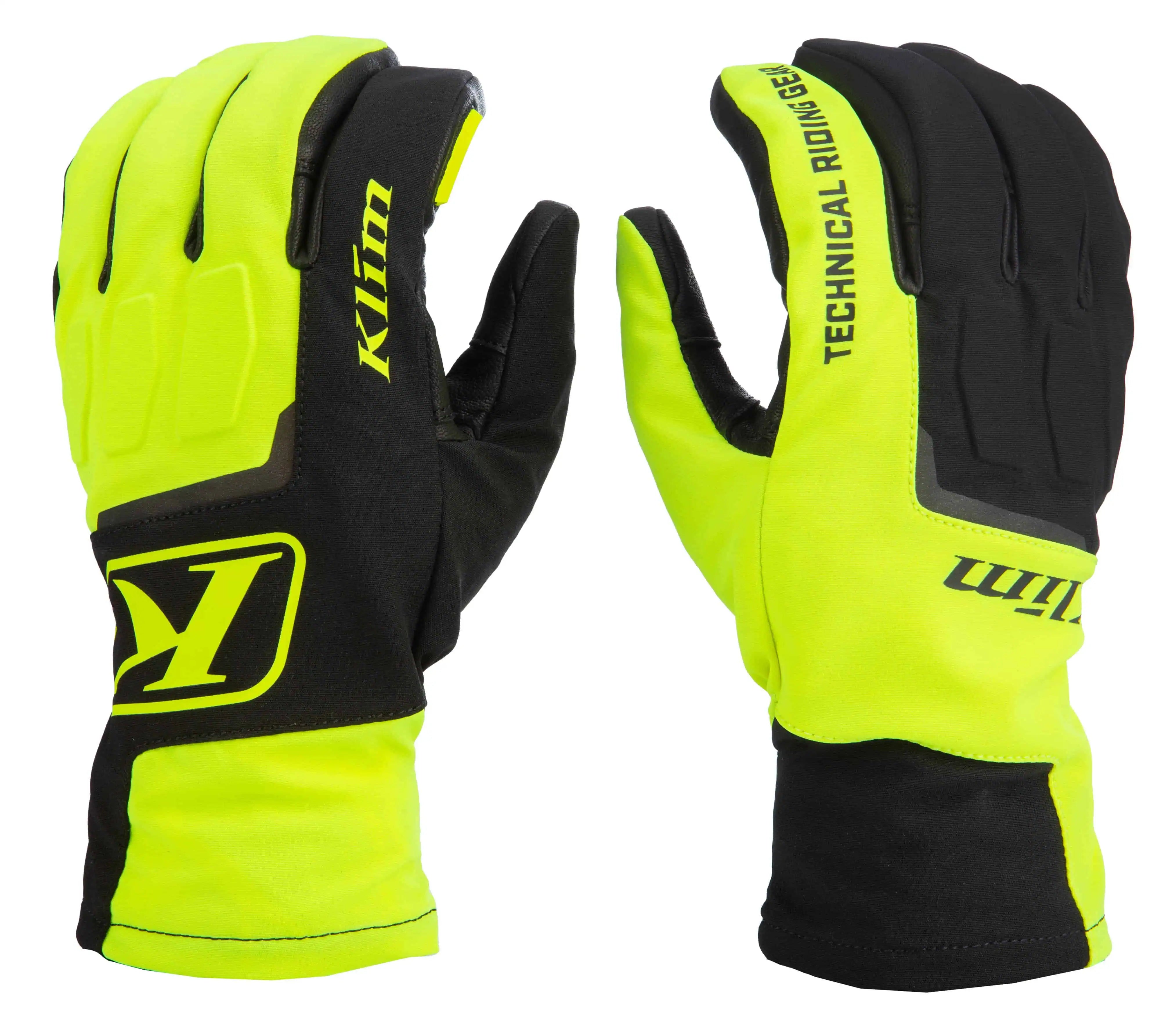 black hi vis Klim Spool Snowmobile Glove
