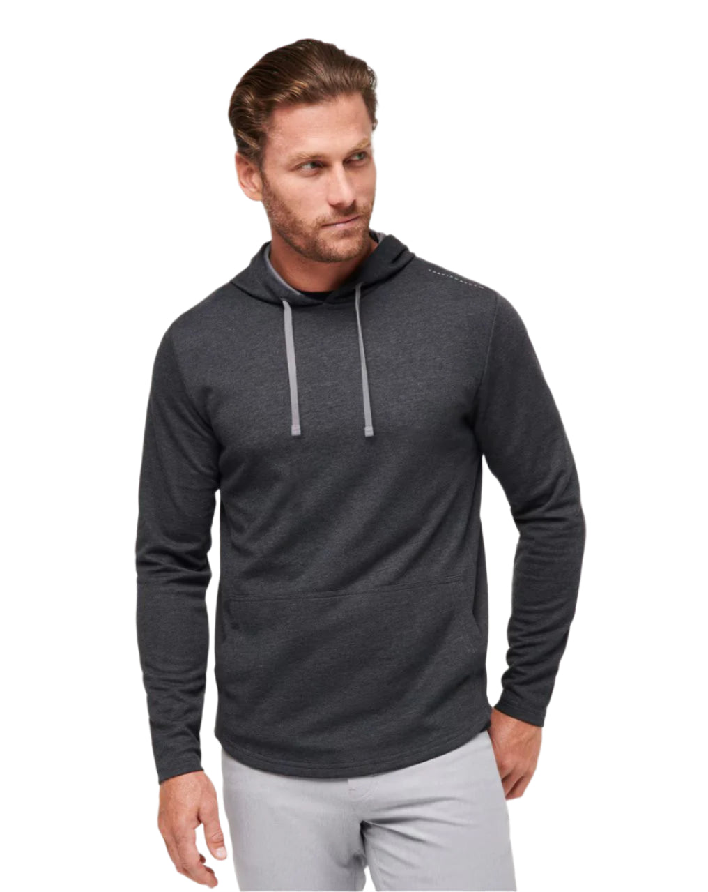 heather black TravisMathew Upgraded Tech Hoodie