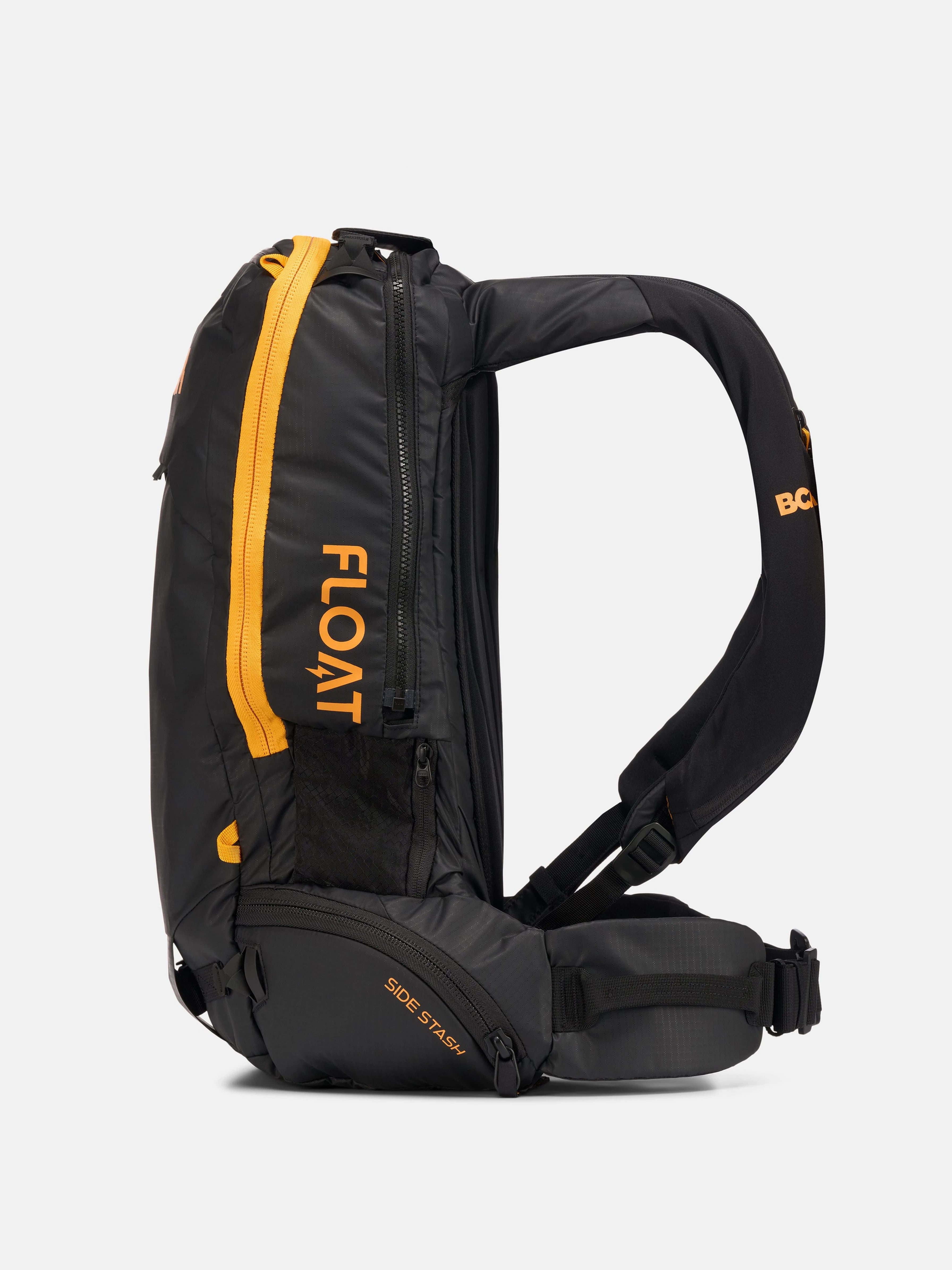 side view of the black BCA Float E2-15 Avalanche Airbag