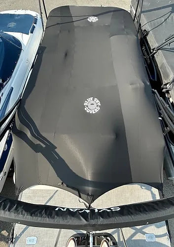 Overhead view of Blue Sky Covers Pontoon Boat Cover