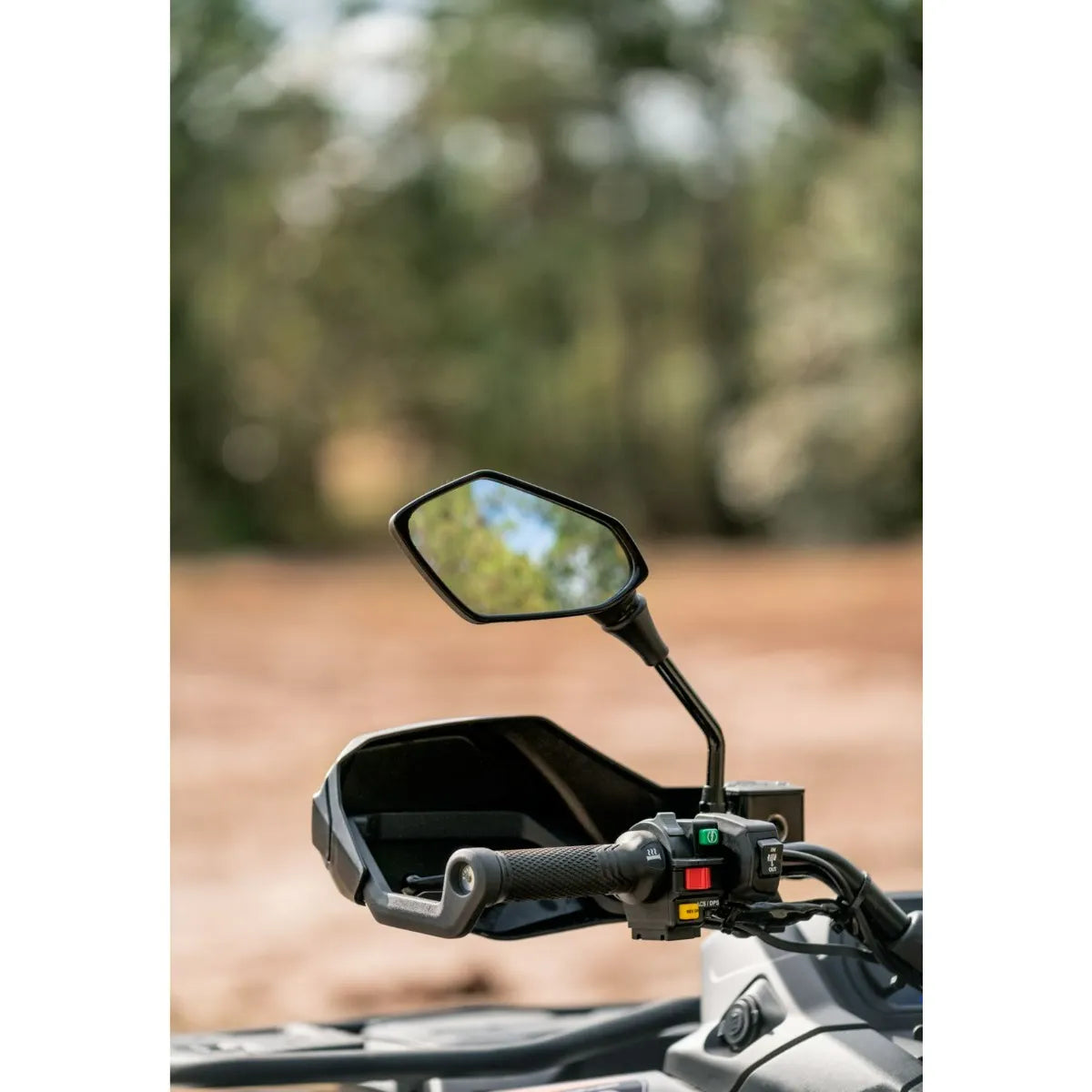 mounted view of Can-Am Handlebar Rearview Mirror Kit ATV