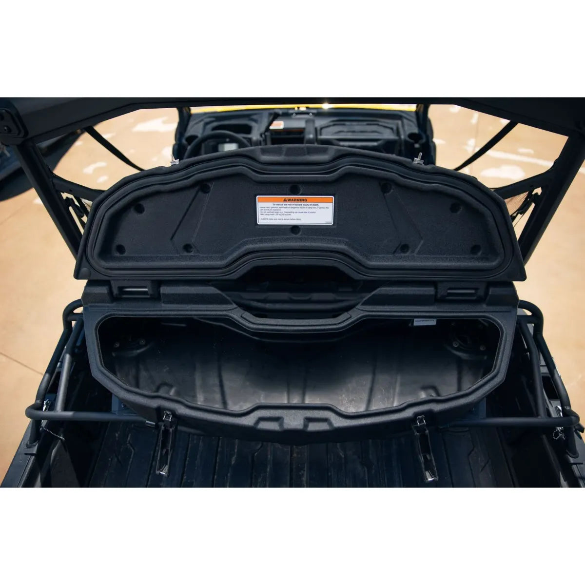 open empty Can-Am LinQ Cargo Box - 45 L