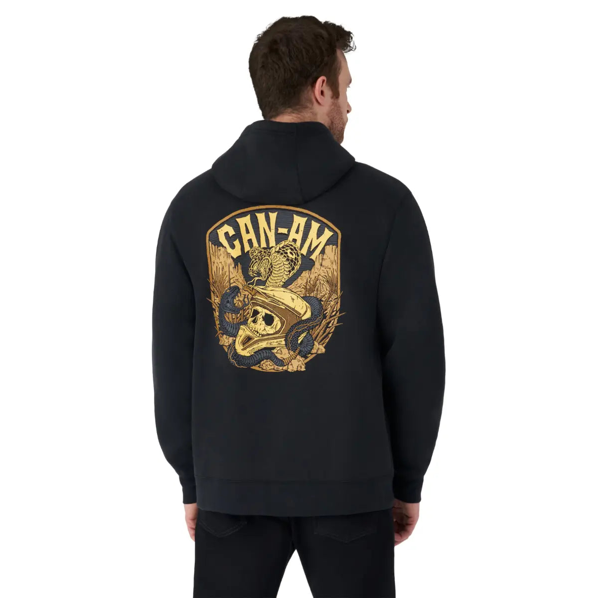 black, back view of the Can-Am Off-Road Cobra Desert Pullover Hoodie