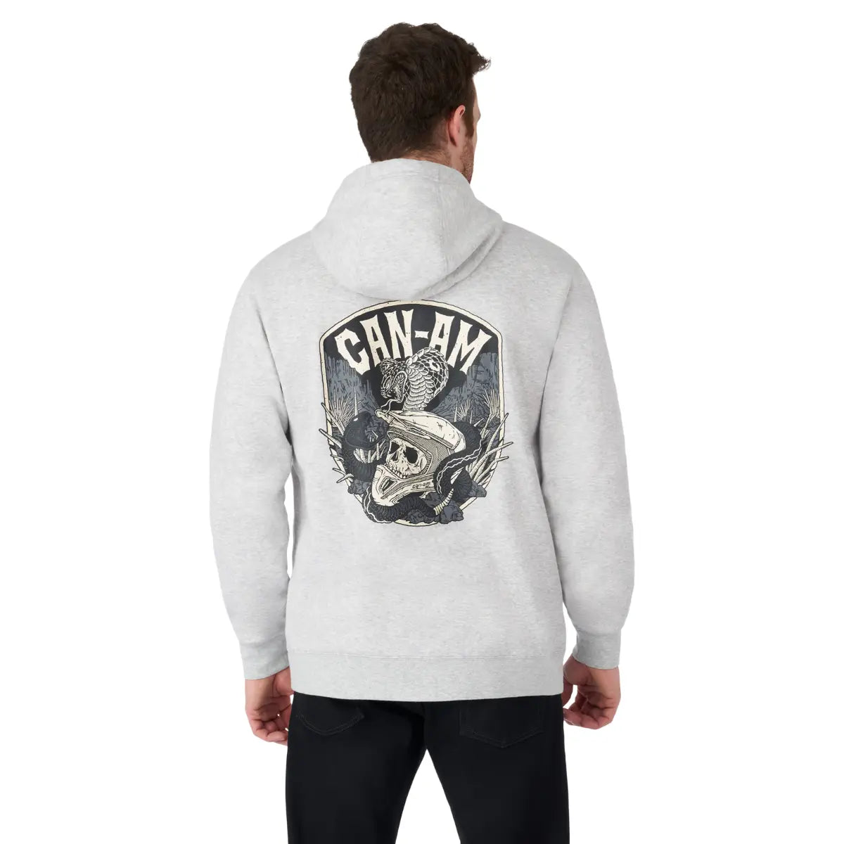 back view of the grey Can-Am Off-Road Cobra Desert Pullover Hoodie