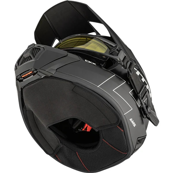 solid colorway design of CKX AMS Titan Snowmobile Helmet - Apex Goggle included