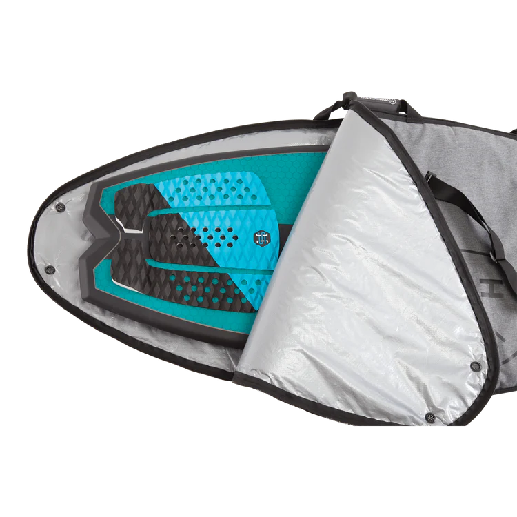 open view of board inside Hyperlite Wakesurf Bag