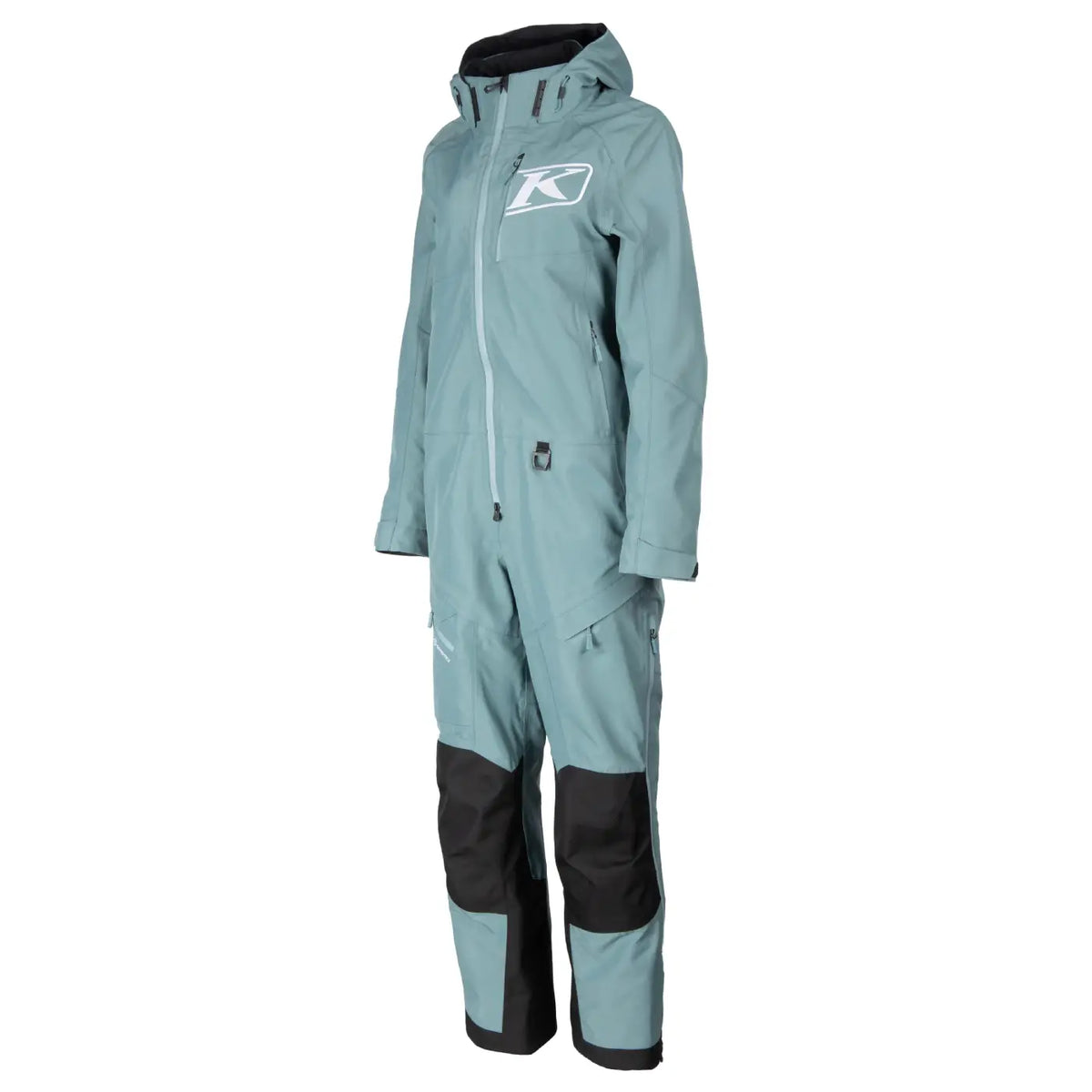 side view of the goblin blue - white Klim Shredsa One-Piece Snowmobile Monosuit Shell