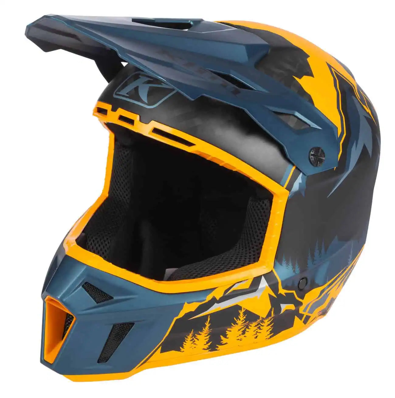 Klim F3 Carbon Snowmobile Helmet ECE - Sunrise - Petrol