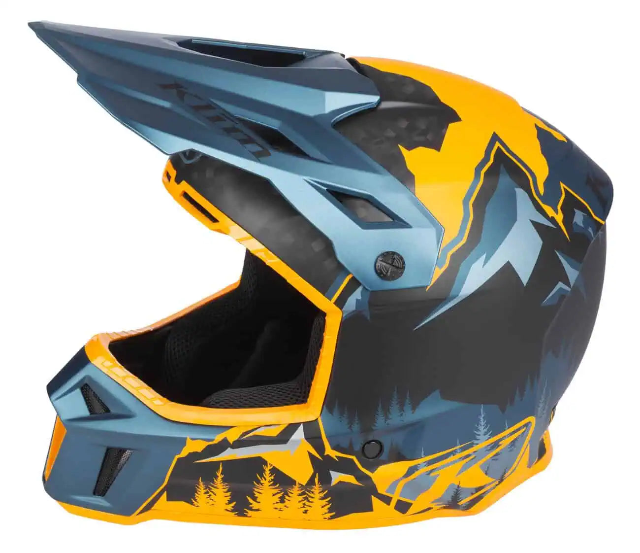 Klim F3 Carbon Snowmobile Helmet ECE - Sunrise - Petrol