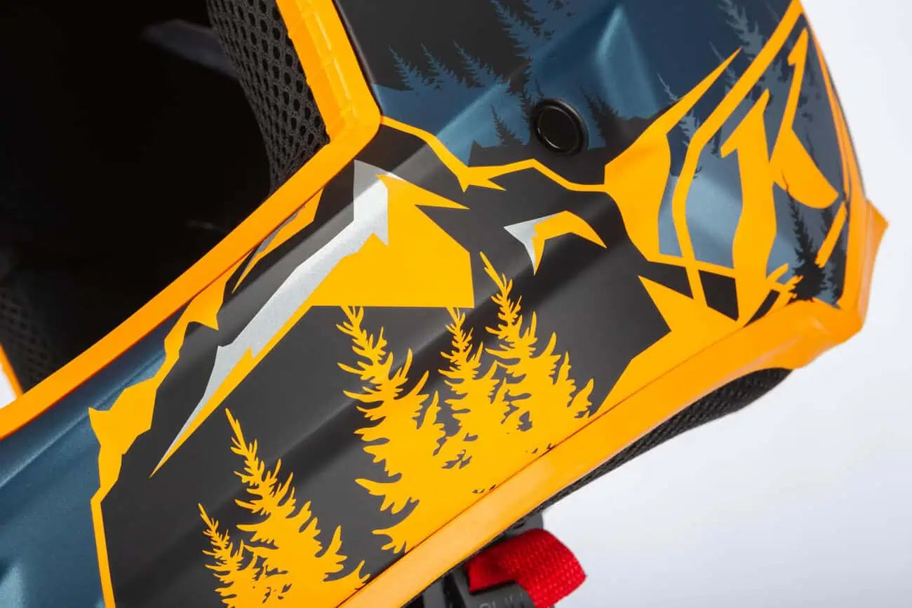 Klim F3 Carbon Snowmobile Helmet ECE - Sunrise - Petrol