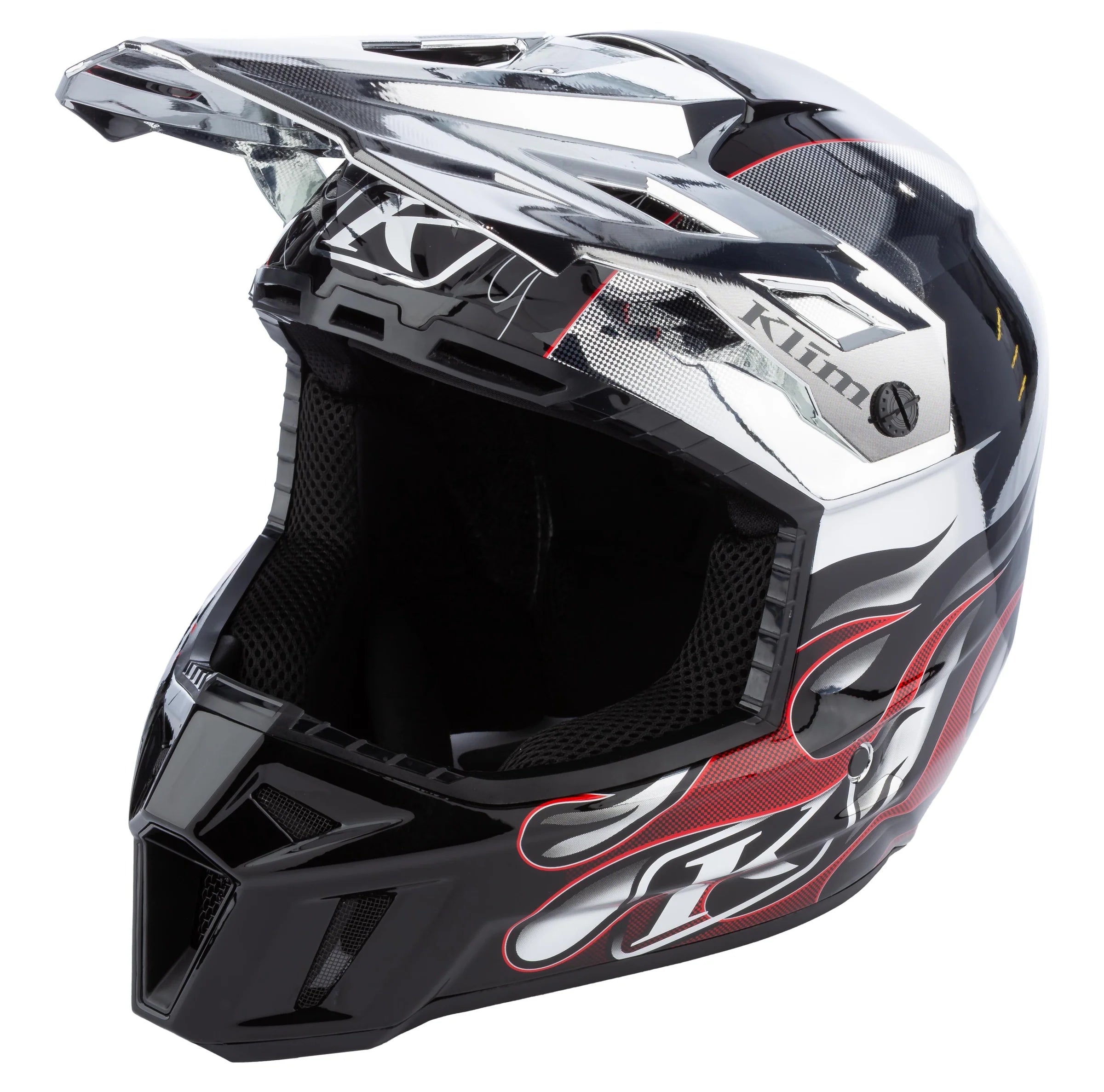 Klim F3 Carbon Snowmobile Helmet ECE - Scorched Chrome