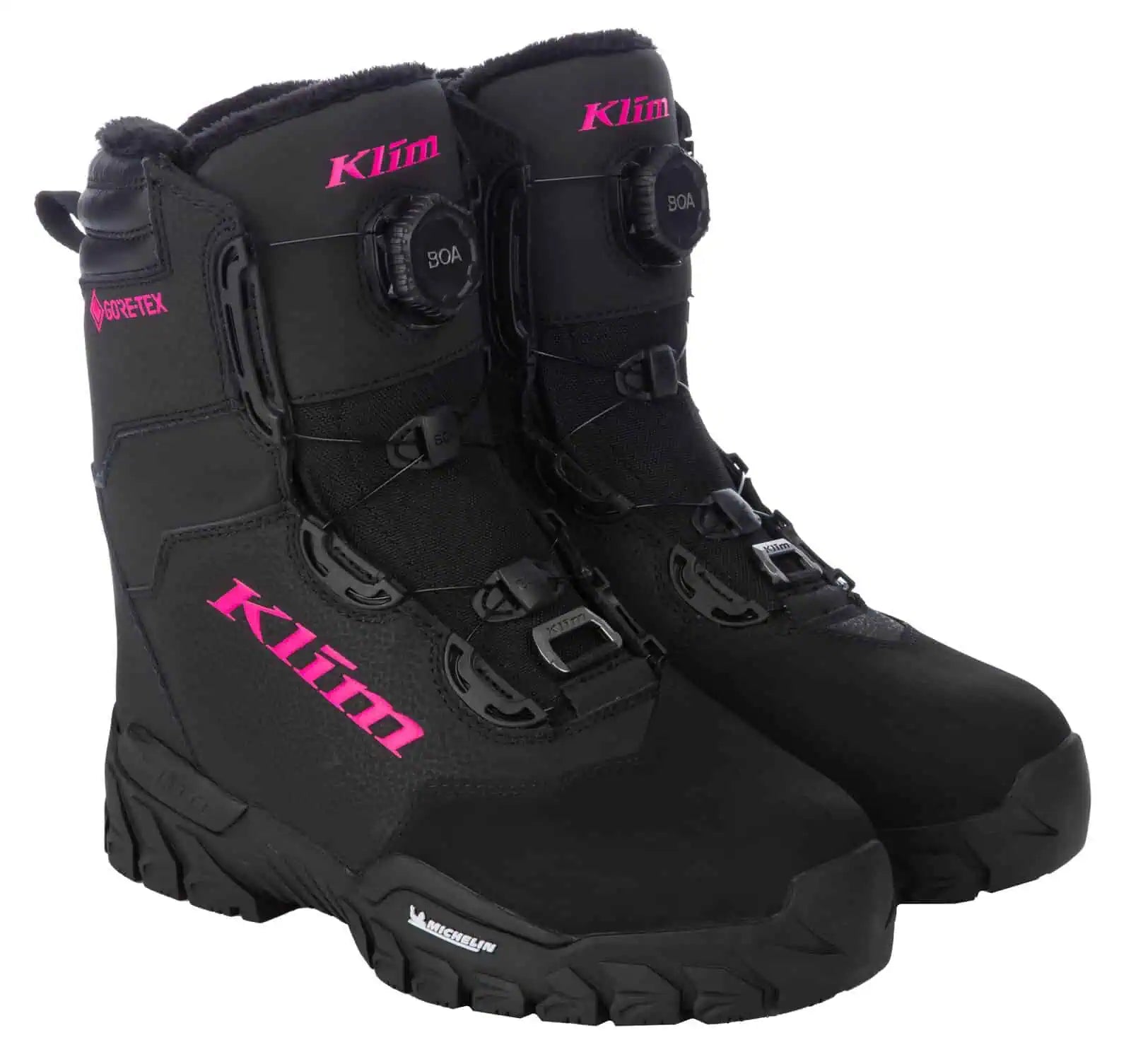 Klim Fierce GTX BOA Snowmobile Boot in black - pink glo