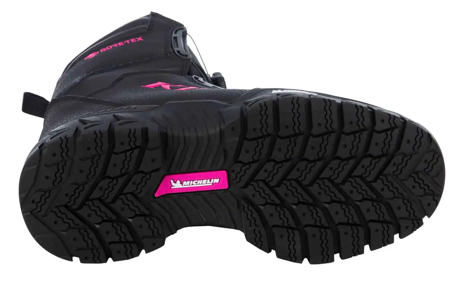 sole of the black - pink glo Klim Fierce GTX BOA Snowmobile Boot
