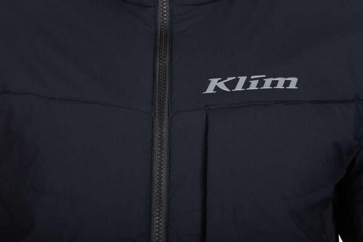zipper detail on the black klim-override-alloy-jacket-