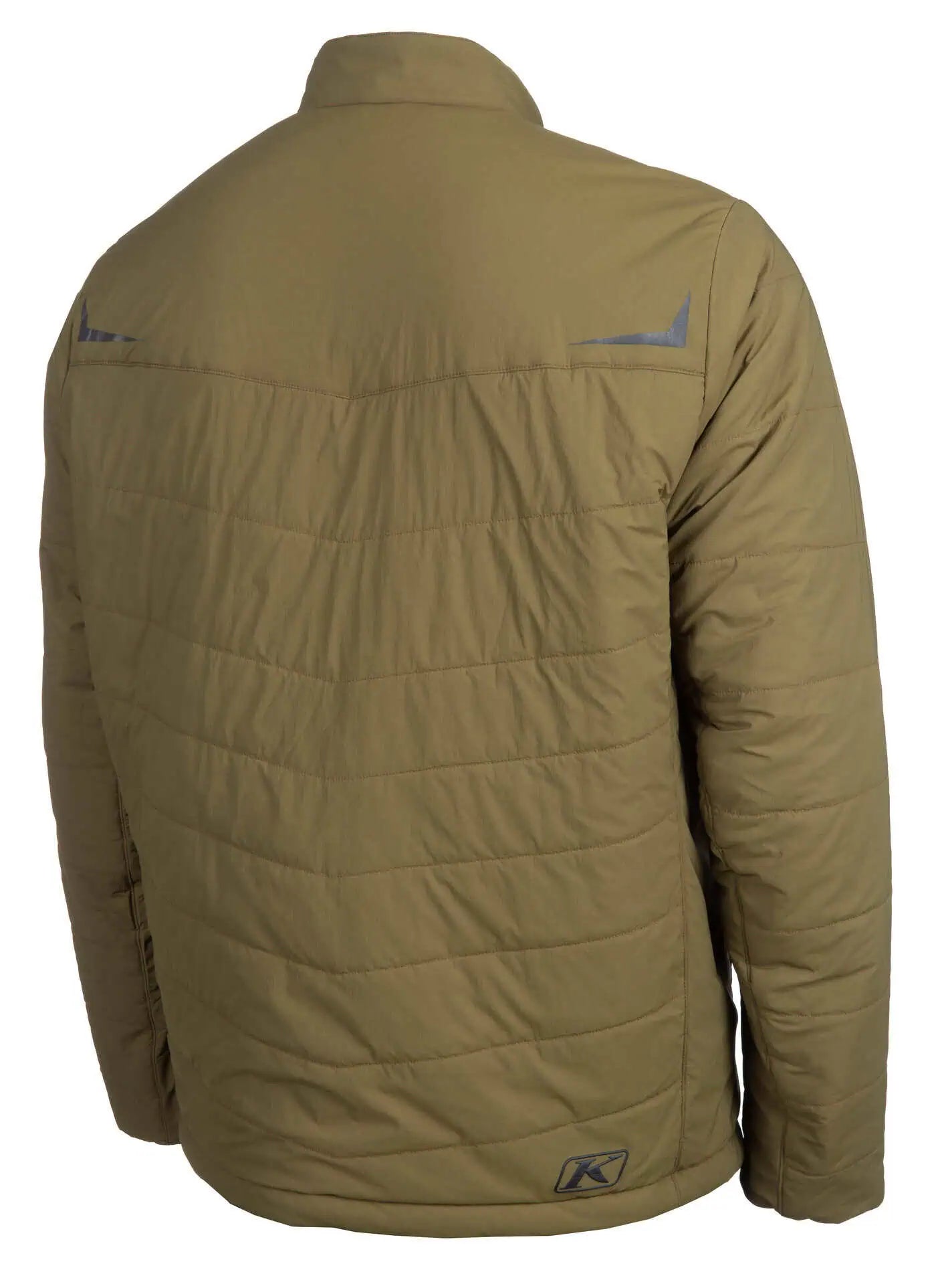 back view of dark olive black Klim Override Jacket