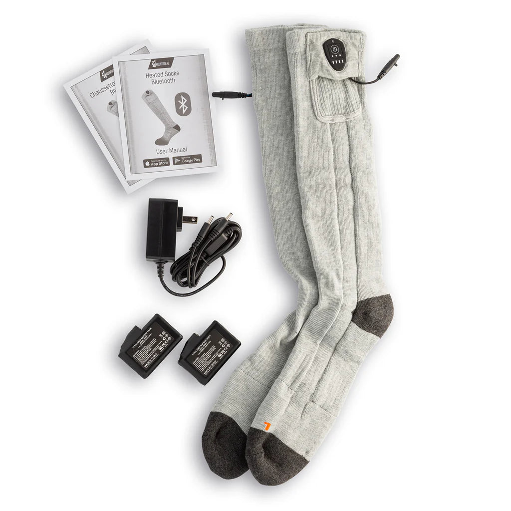 all items included in the Mountain Lab Bluetooth Heated Socks