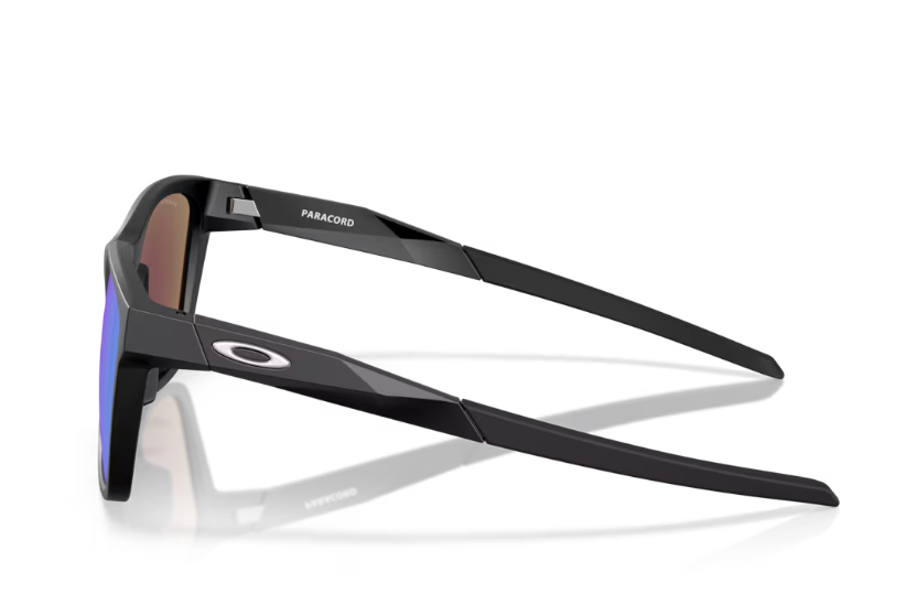 side view Oakley Paracord Sunglasses - Polarized Prizm Sapphire Lens/Matte Black Frame