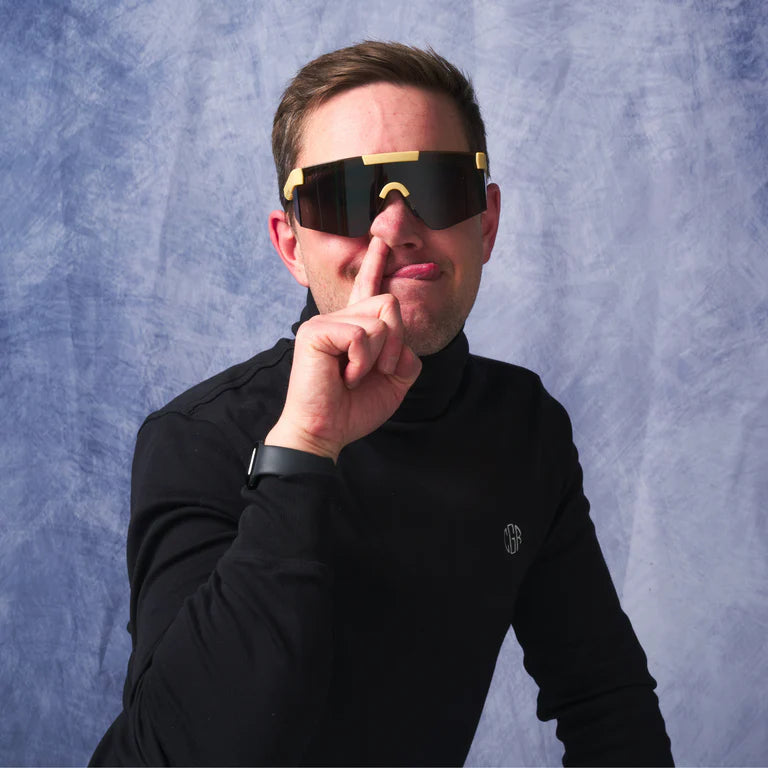 model wearing Pit Viper The Original 2.0 Sunglasses - The Sandstorm (Wide)