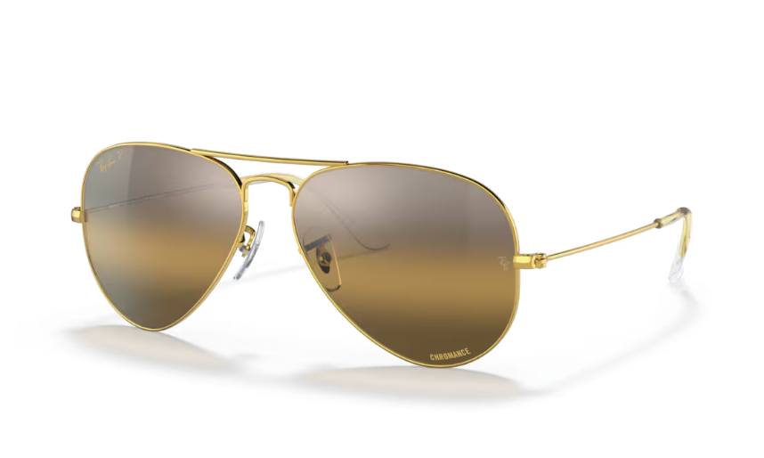 Ray-Ban Aviator Large Metal Sunglasses - Legend Gold Frame with Polarized Brown Lens